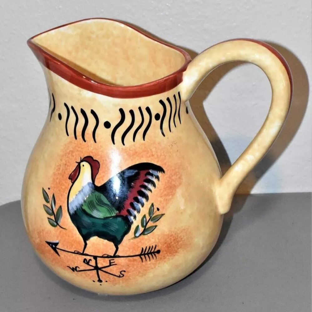 Beautiful Susan Winget Rooster Decorative Pitcher
